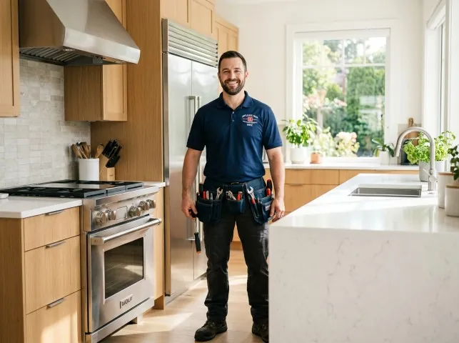 Appliance Repair Hero technician in a Ancram, NY kitchen after an appliance repair